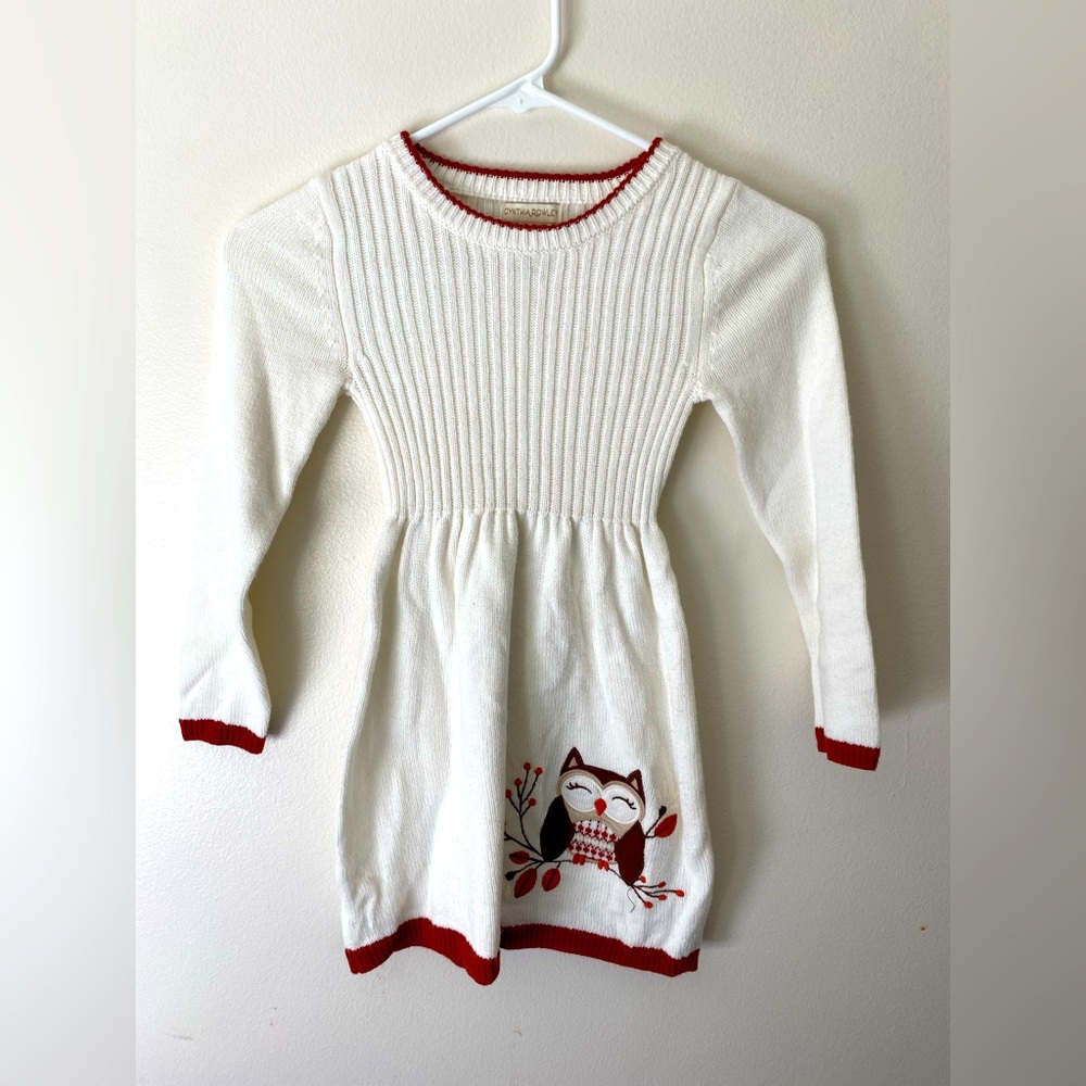 Girls Owl Sweater Dress for Fall Cynthia Rowley Size 5-6